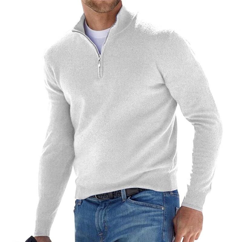Sweater med lynlås i kraven og lange ærmer